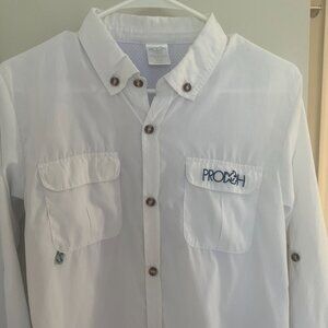 Boys Youth Large Prodoh Founders Kids Fishing Shirt White 14/16